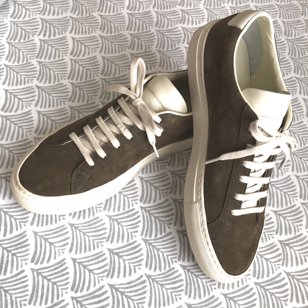 Woman By Common Projects Italian Made Suede And Leather Sneakers 6038 37 1010